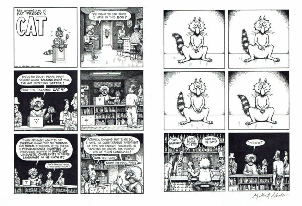 Gilbert SHELTON - Fat Freddy's Cat - The talking cat - Page - Comic Art